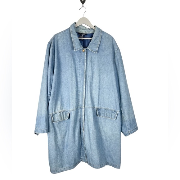 Vintage Denim & Co coat size 3X long jean jacket - Picture 1 of 9